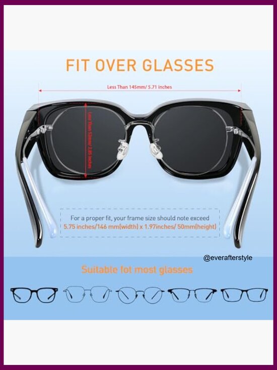 Polarized Fit Over Glasses Sunglasses Oversized Square Frame TR90 Material main image 7